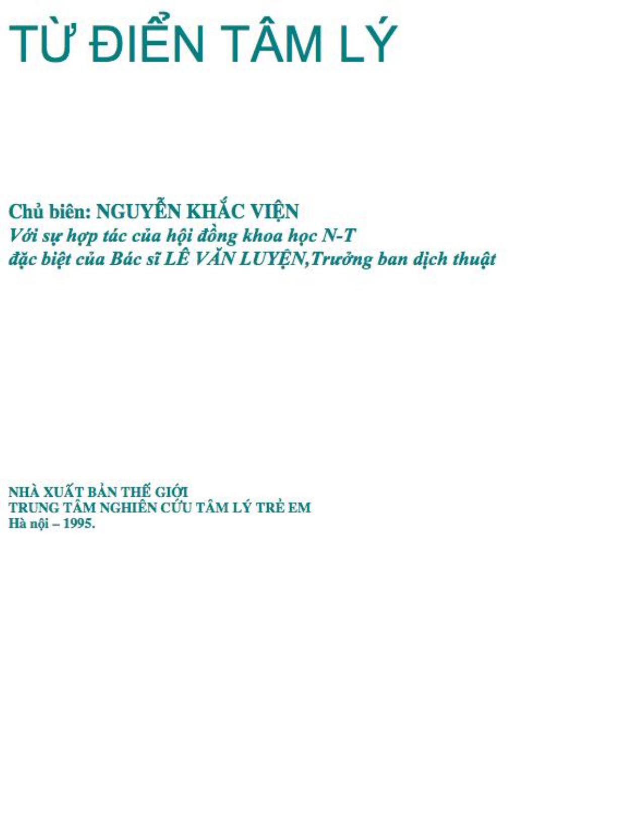 Tu Dien Tam Ly